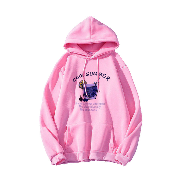 Kvinders hoodie med muntert sommermotiv Skovae