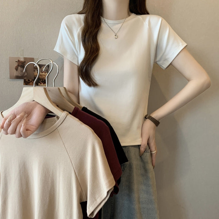 Femme Klassisk Kortærmet Pullover T-Shirt Stilla