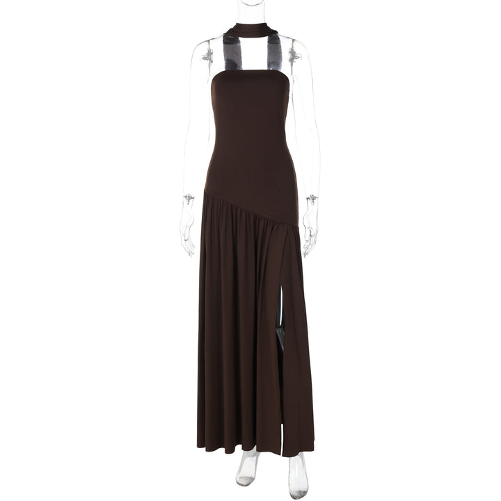 Dame maxikjole med raffineret cut-out-design og asymmetrisk søm Skovae