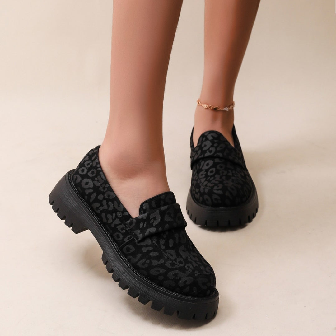 Dame Chunky Sneaker-Pantoletten med raffineret ruskinds-look og skridsikker profilsål Stilla