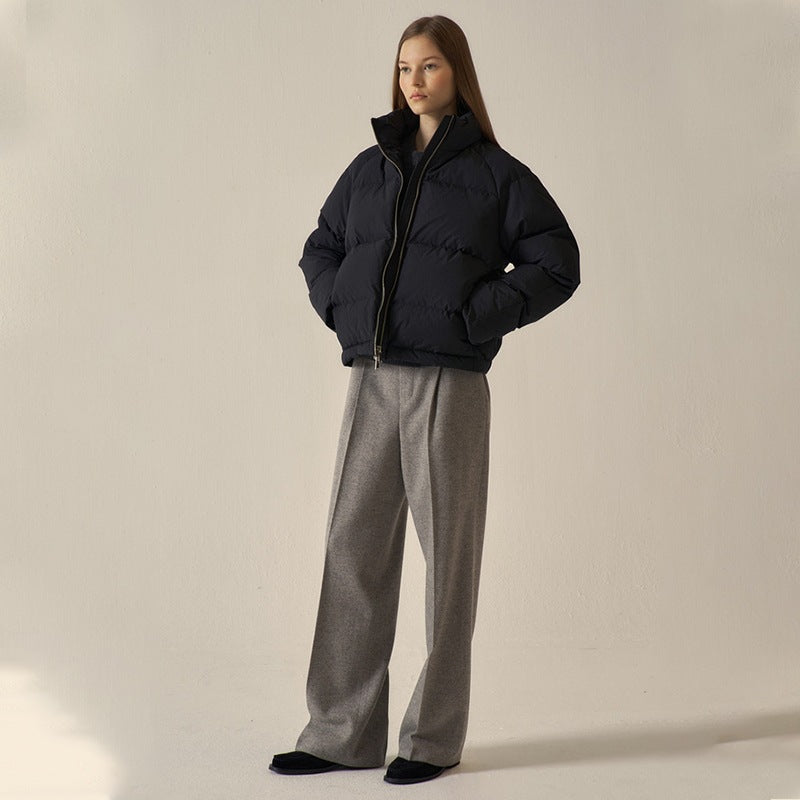 Dame quilted jakke med høj krave og sidelommer Stilla