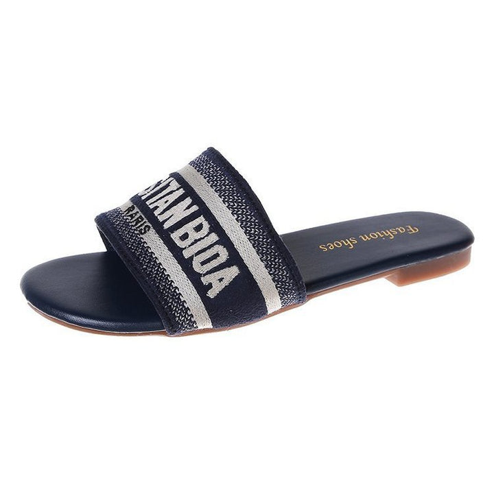 Dame slide-sandaler med blødt fodseng og elegant skrifttype Stilla