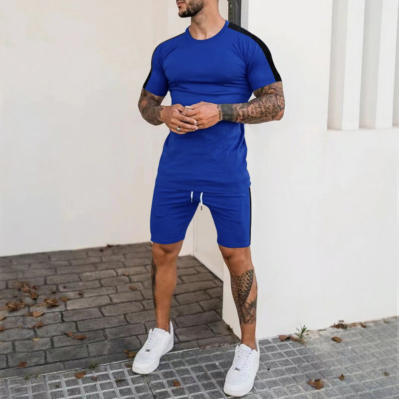 Herren Sportliches Kurzarm-Set mit seitlichem Kontraststreifen Stilla