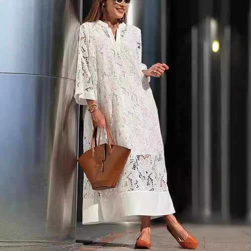 Dame spidskjole i boho-stil med fine detaljer Stilla