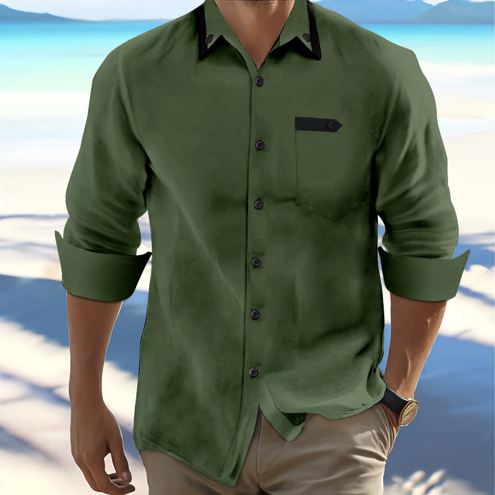 Herrer Fritid Button-Up Skjorte Stilla