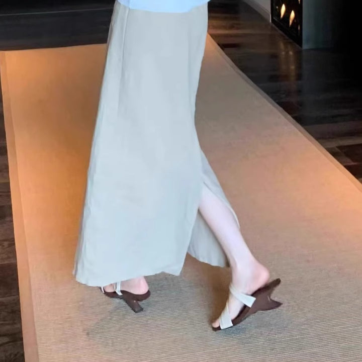 Dame Tykkere Hæle Firkantet Tå Mules med Elegant Krydssman Design Stilla