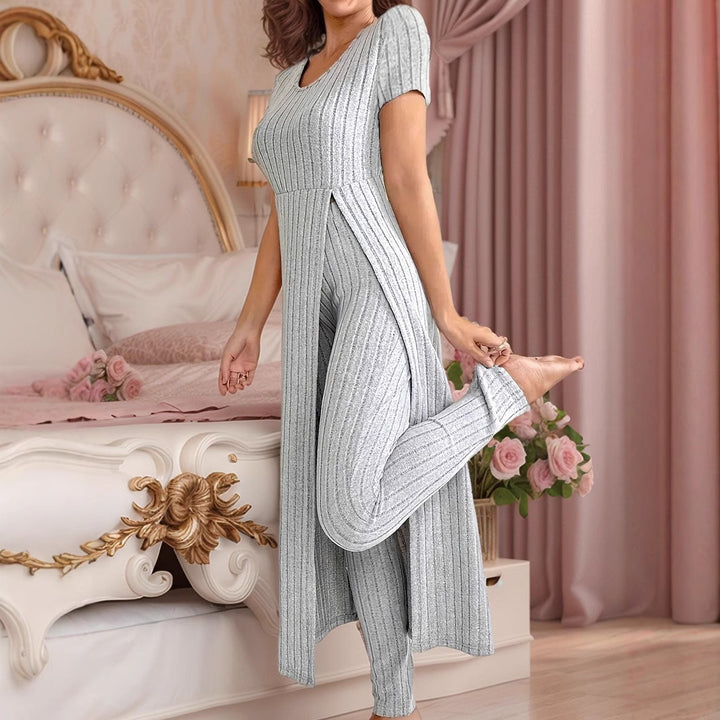 Dame Rib Maxi Kjole og Leggings Sæt Stilla