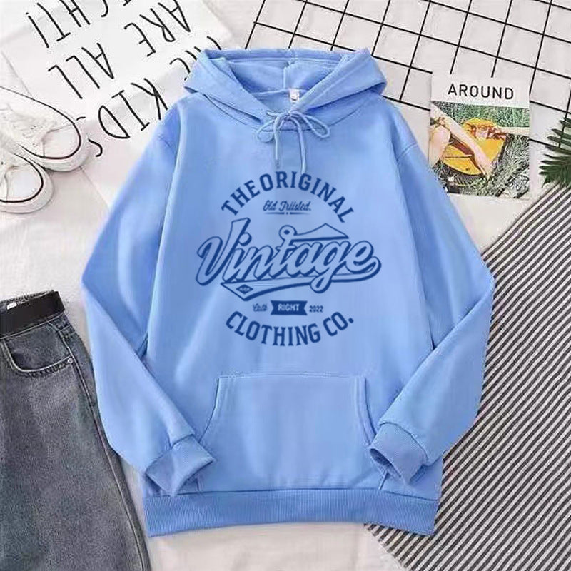 Dame hoodie med vintage grafik Skovae