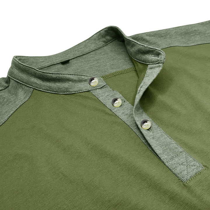 Herrer Polo-T-shirt med moderigtigt ståkrave og praktisk knapliste Stilla
