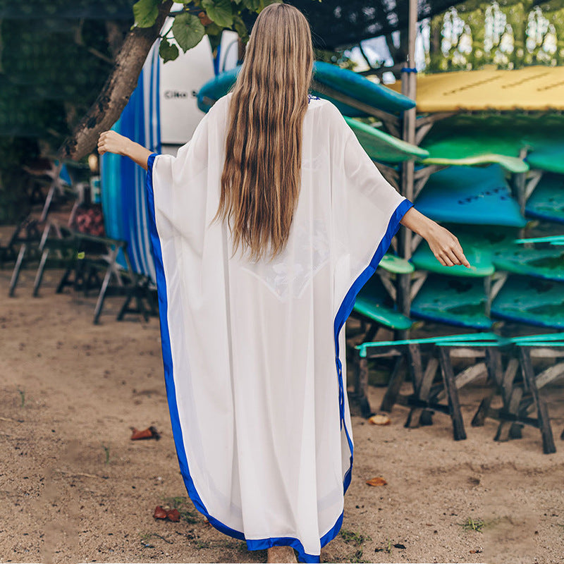 Dame elegant Strandkaftan med kunstfærdig broderi og løs pasform Stilla