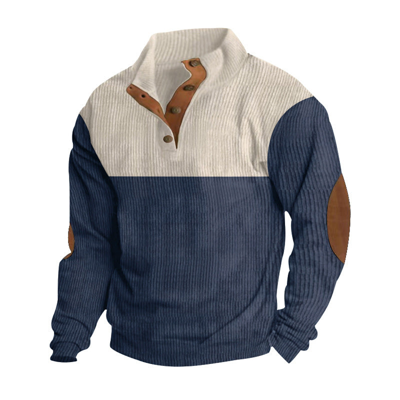 Herre sweatshirt med struktureret overflade og farverige accenter Stilla