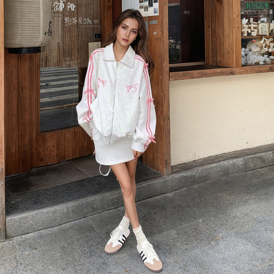 Damer sporty sweatjakke med dekorative snore Stilla