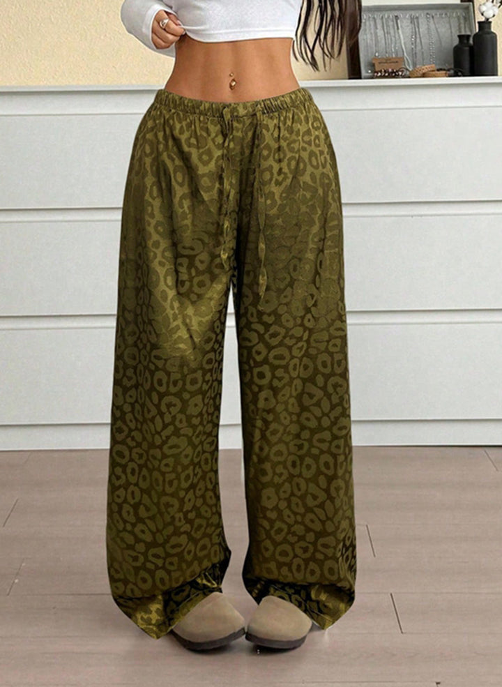 Dame Elegant Bred Leopardprint-Bukser Skovae