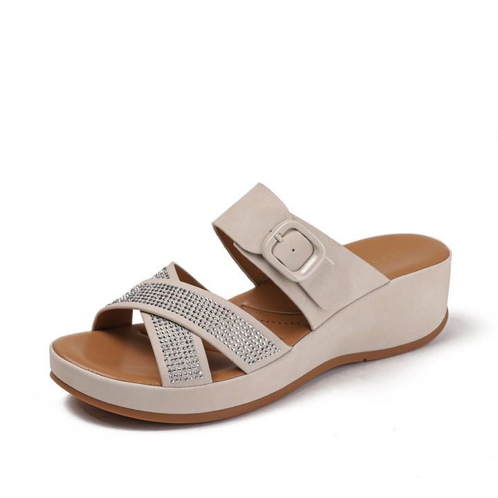 Dame komfortable kile sandaler med glitrende accenter Stilla