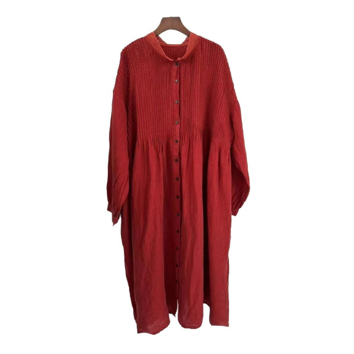Femme Relaxed Fit Knaplukning Midi Kjole Stilla