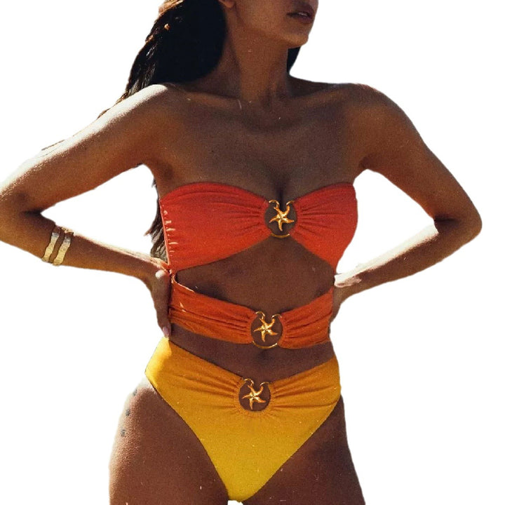 Dame Bikini-sæt med innovativt to-delt design og raffinerede spænde-detaljer Stilla
