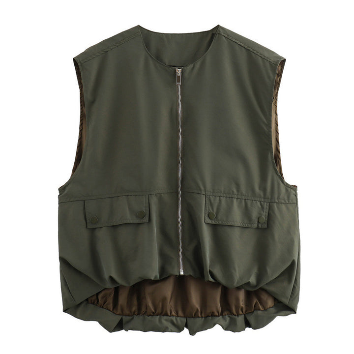 Dame utility vest med sidelommer og elastisk talje Stilla