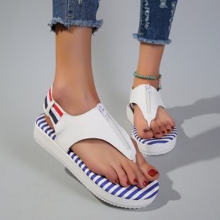Dame Zehentrenner-sandaler med moderigtigt zippers-design og polstret sål Stilla