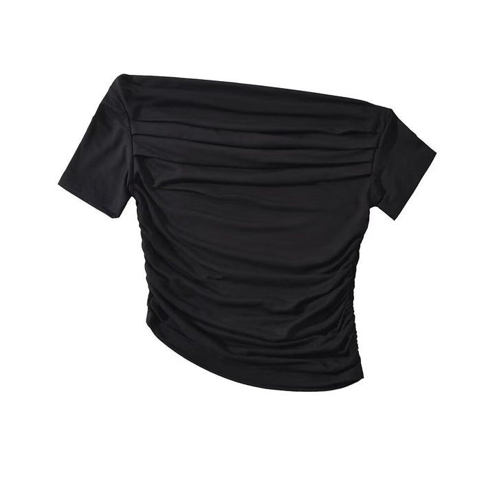 damer elegant overdel med raffinerede folder og smart off-shoulder design Stilla