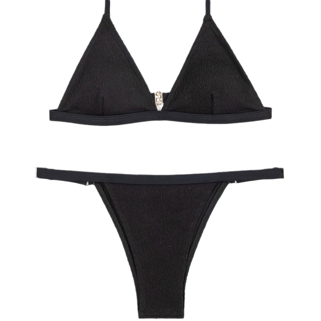 Dame Triangel-Bikini med struktureret overmateriale og justerbare stropper Stilla