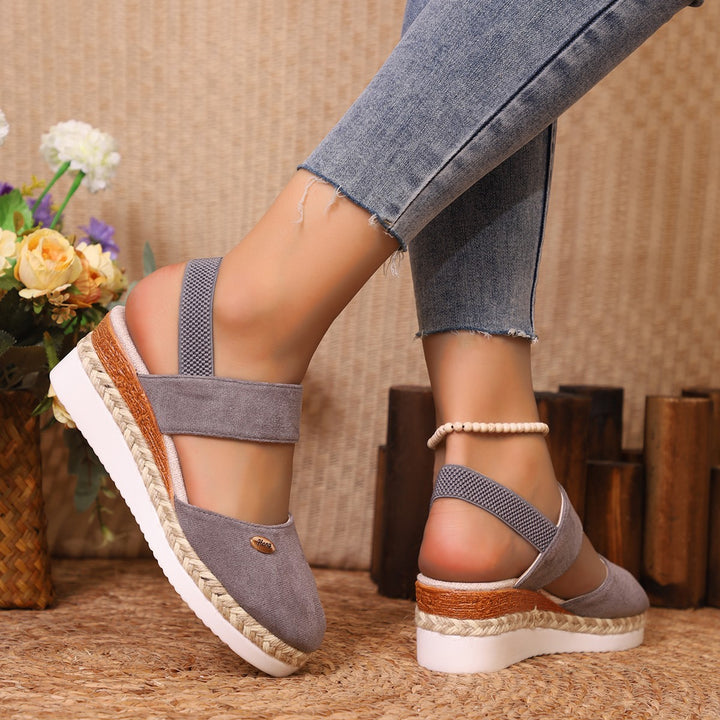Dame Wedge-sandaler med åndbart overmateriale og fleksibel fodseng Stilla