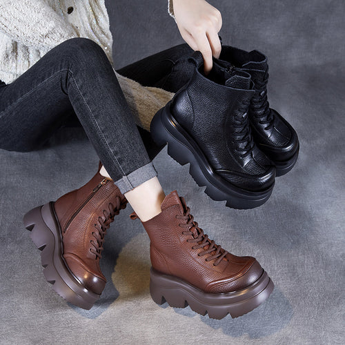 Femme Chunky High-Top Snørestøvler med forhøjet sål Stilla