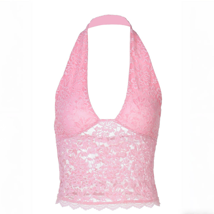 Damer Elegant Spids-Crop-Top med dyb V-udskæring og halter-design Skovae