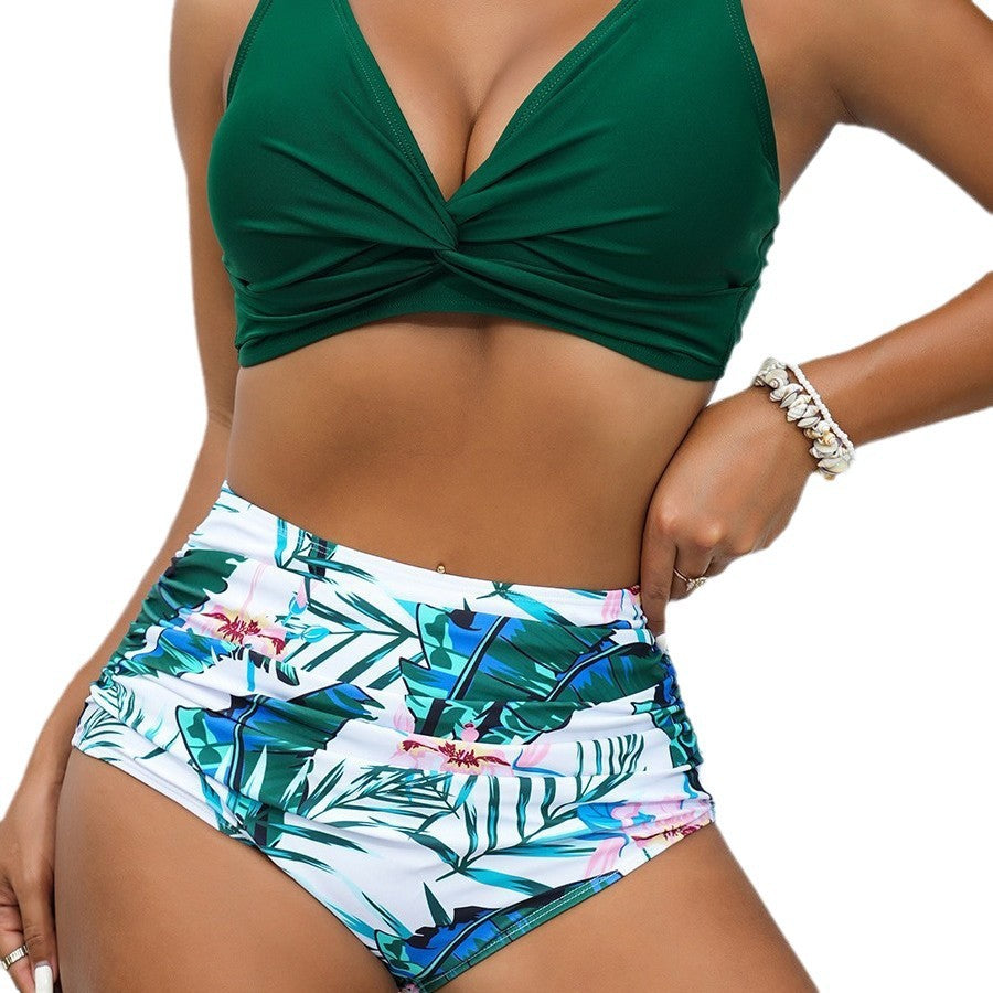 Dame bikini-sæt med moderne indpaknings-top og højtaljede shorts Stilla