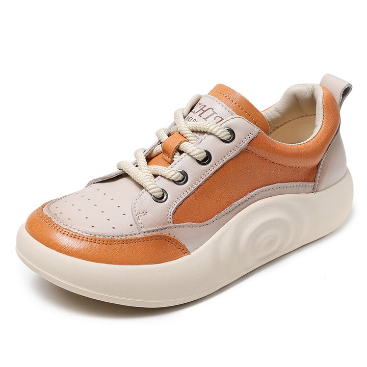 Dame Fritids Læder Sneakers med polstret sål Stilla