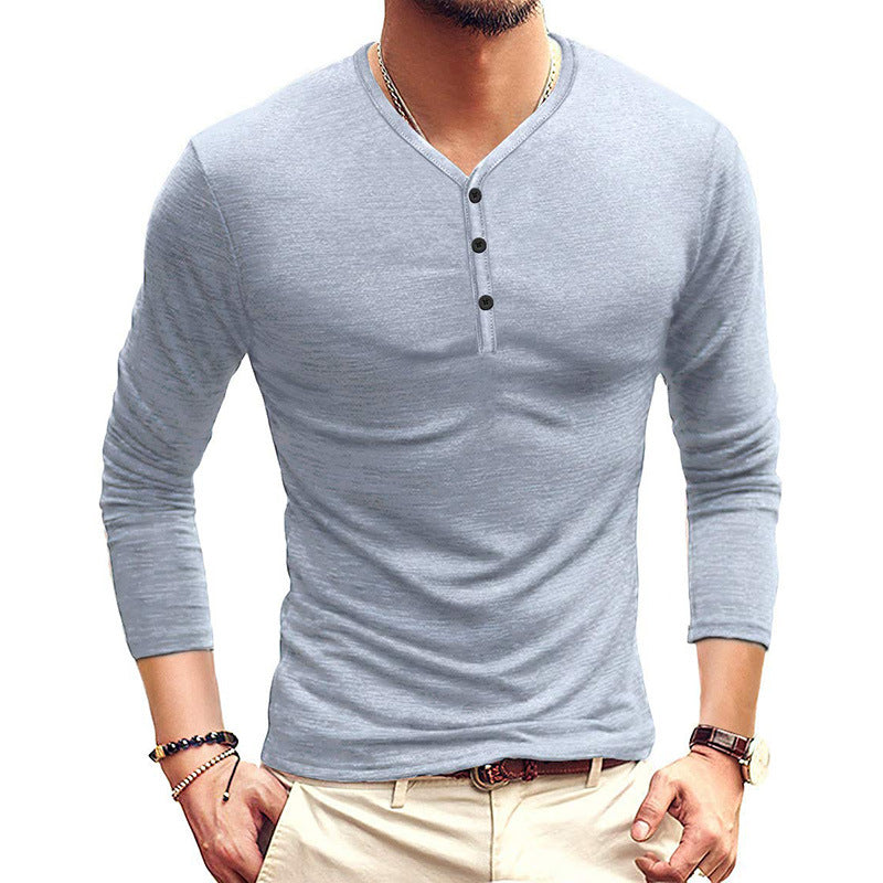 Herrer Langærmet Henley Shirt med moderne knapdetaljer Stilla