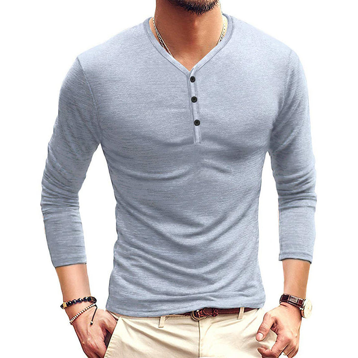 Herrer Langærmet Henley Shirt med moderne knapdetaljer Stilla