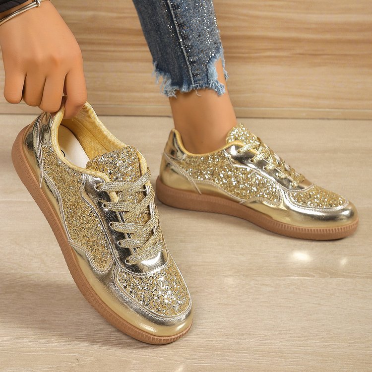 Dame Glitrende Sneakers med moderigtigt Overmateriale og behagelig Sål Stilla