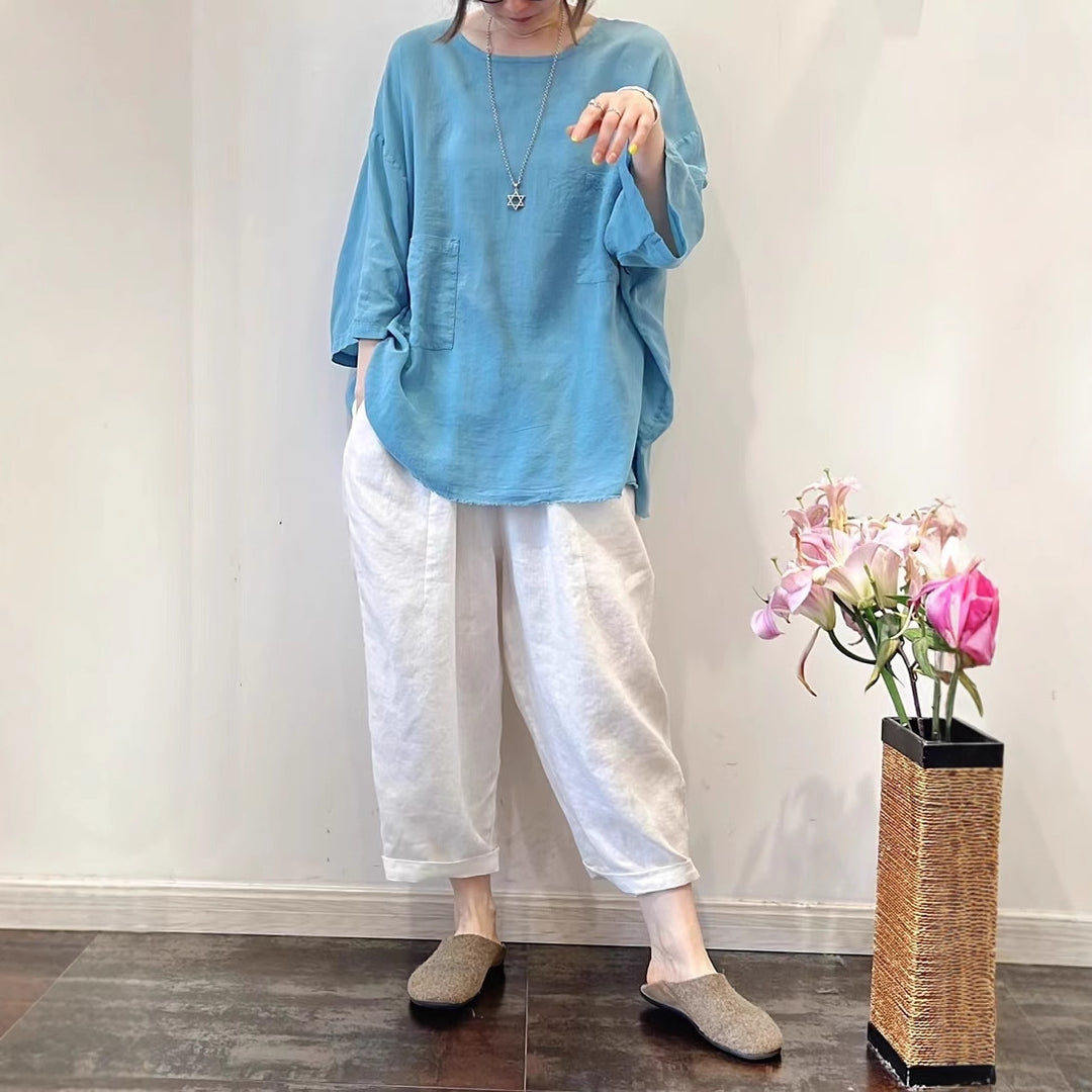Dame Oversized Lommer Tunika Top Stilla