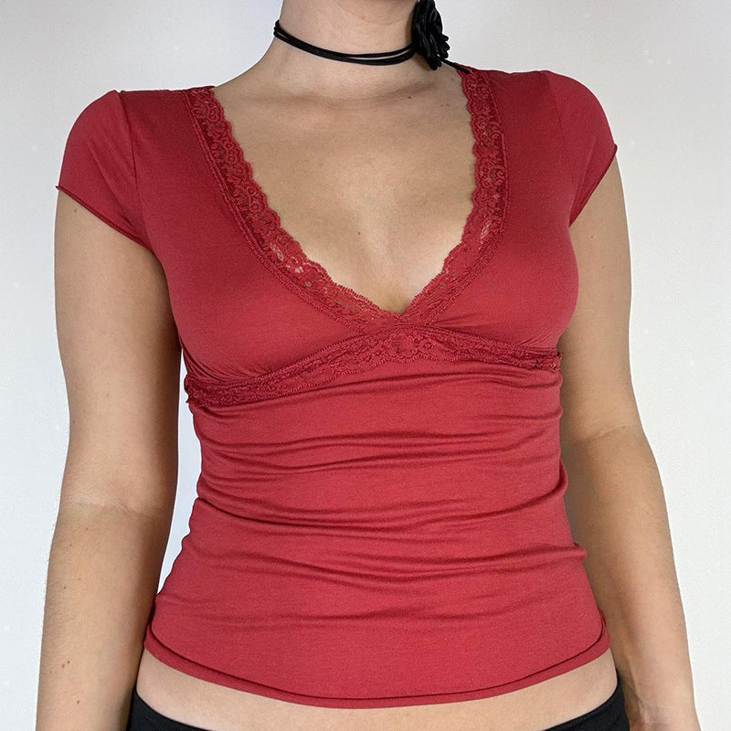 Damer Elegant top med spidse- og draperingselementer Skovae