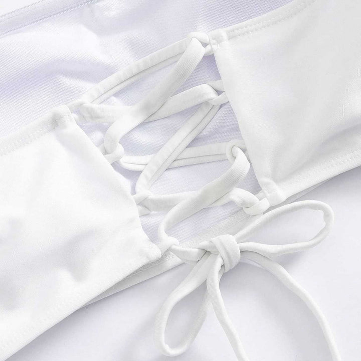 Dame Bikini-sæt med elegant bandeau-overdel og legedes maxiskørt Skovae