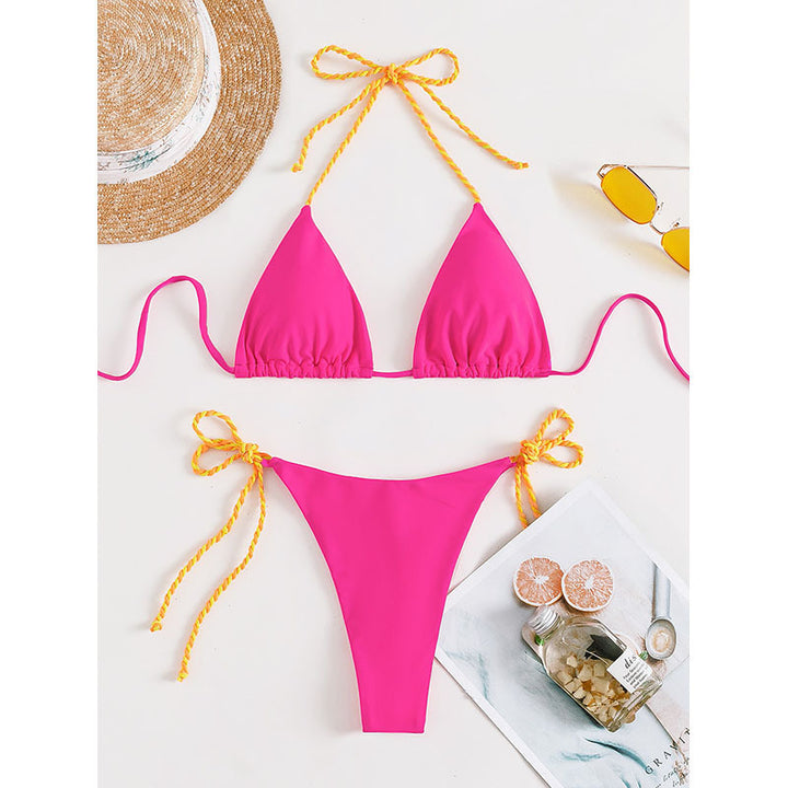Dame triangel-bikini med justerbare snore Skovae