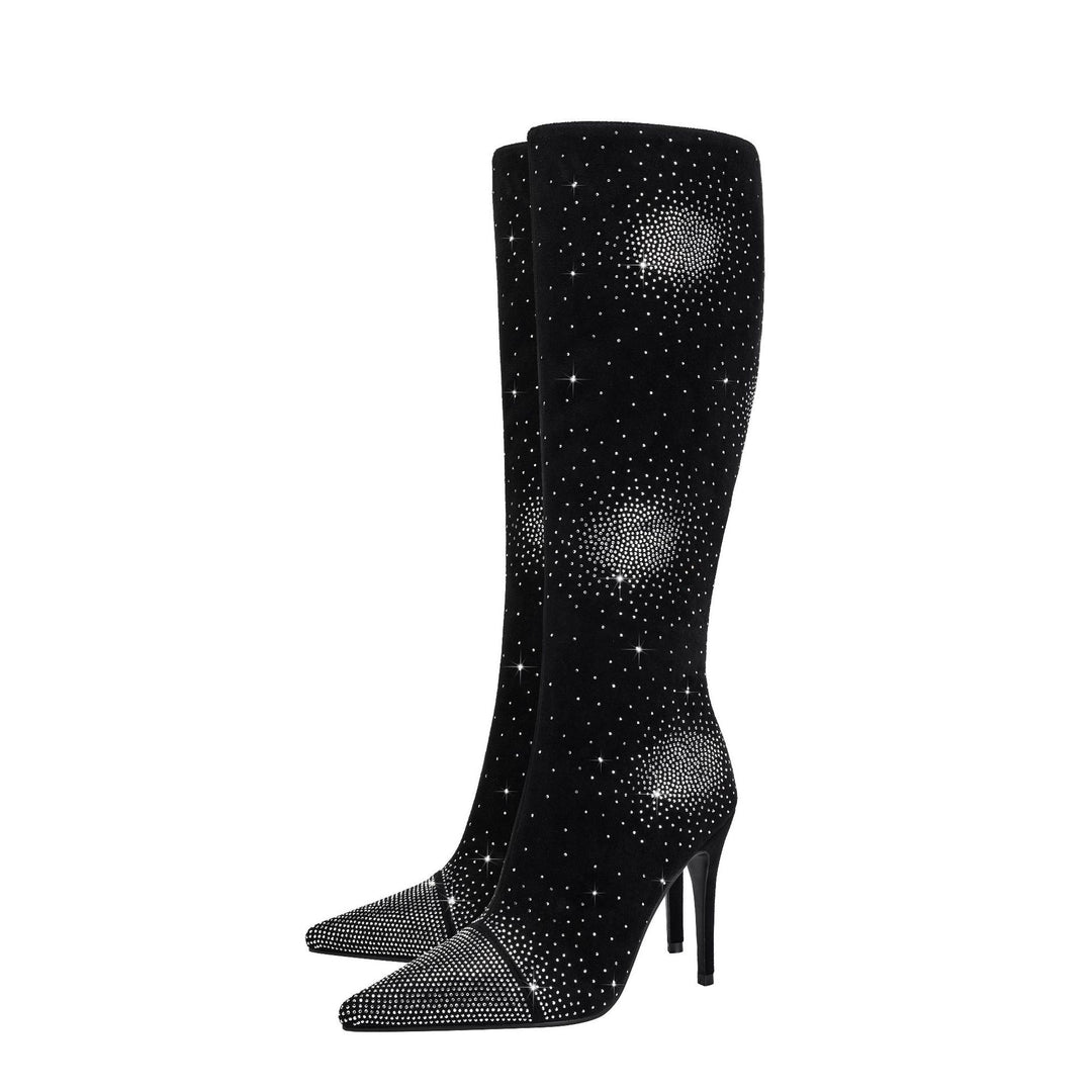 Femme High-Stiletto Krystal-Belagte Over-the-Knee Støvler Stilla