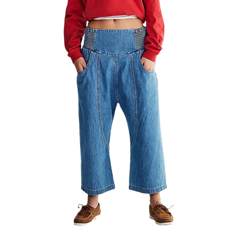 Dame Baggy Jeans med høj talje og sidelommer Stilla