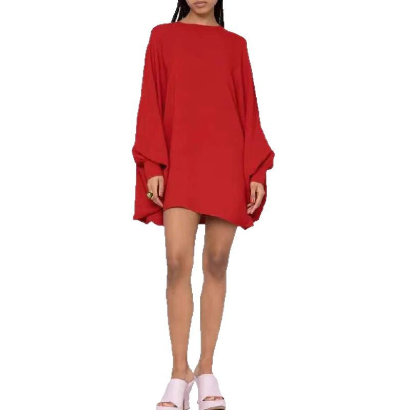 Dame Oversized Kjole med Drapering og Bred Snit Stilla
