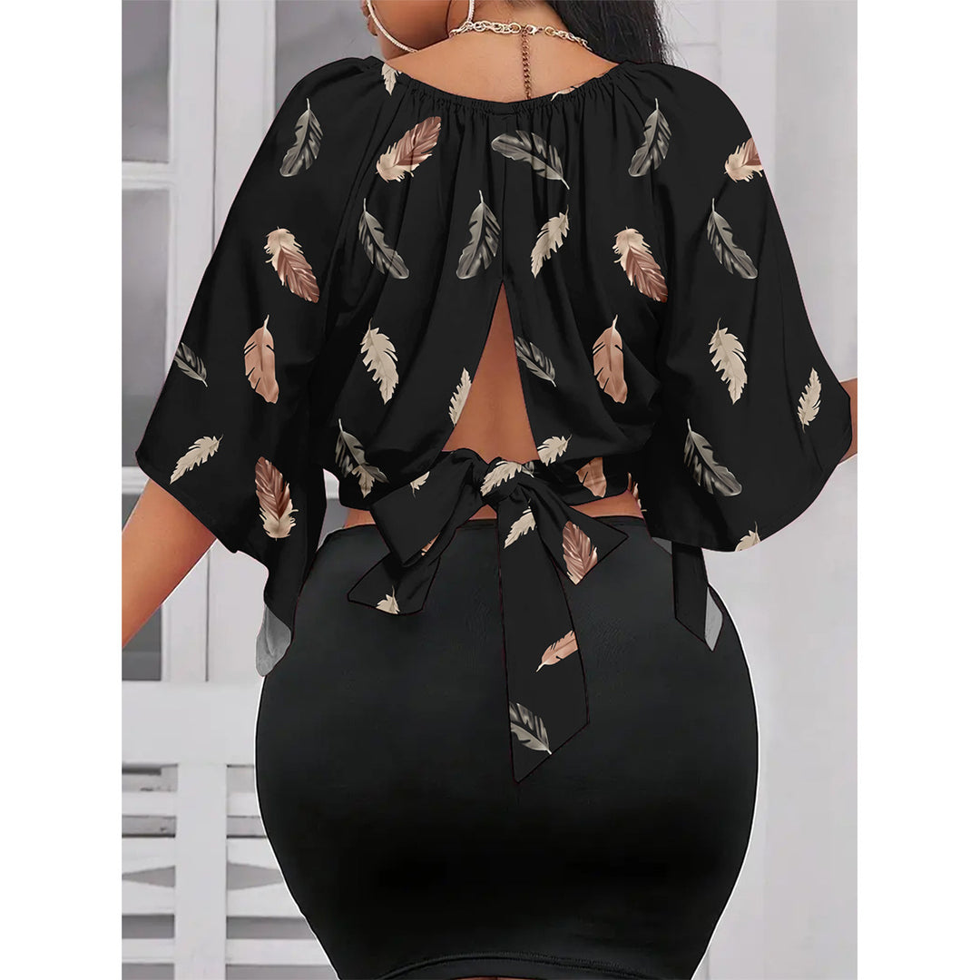 Dame Elegant cropped top med svajende ærmer Stilla