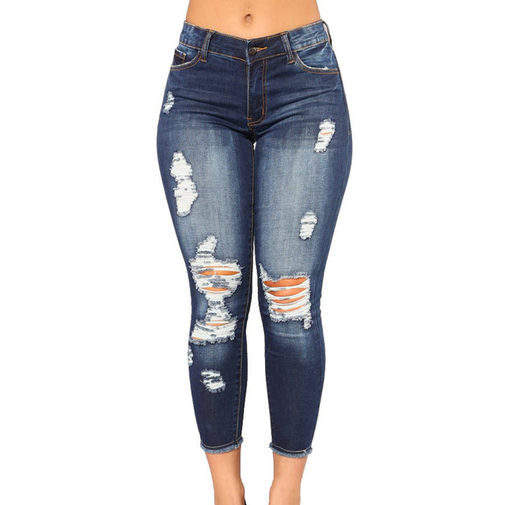 Dame stilige Skinny-jeans med Destroyed-effekter Stilla
