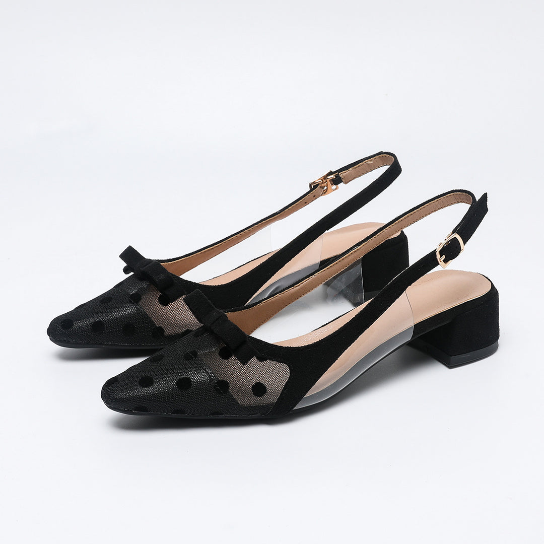 Dame Slingback sko med moderigtigt netdesign og elegant glimmer Stilla