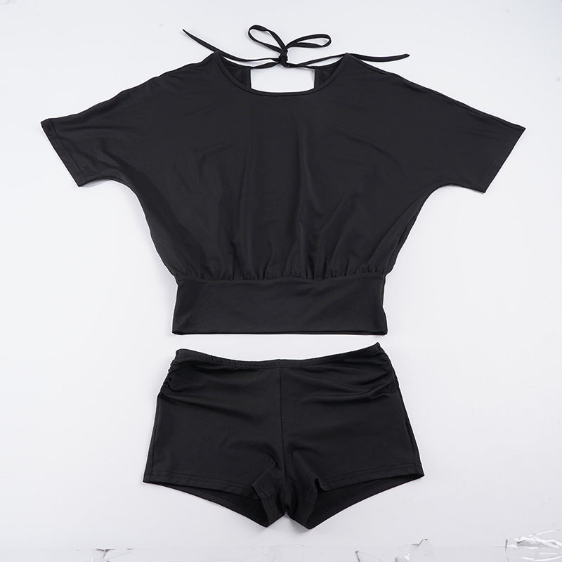 Damer sporty bikini-sæt med løs top og short-kombination Skovae