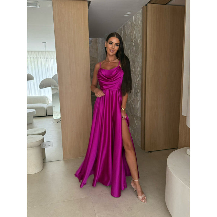 Femme Elegante Maxi Kjole med Sideslids Stilla 1750652987