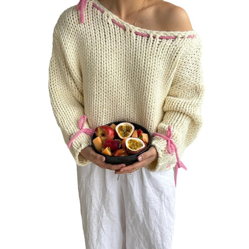 Kvinders Chunky Strikpullover Sweatshirt Stilla