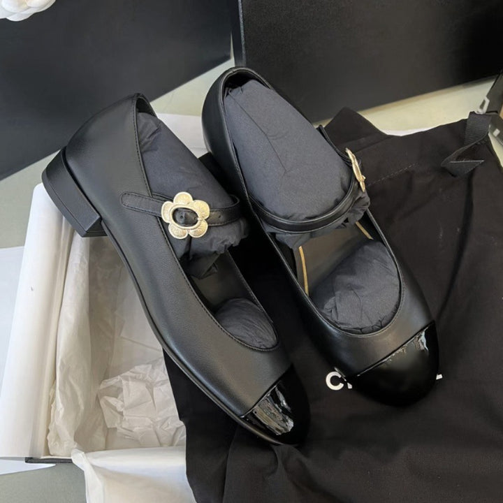 Dame Elegant Mary Jane Ballerinas med Pyntet Blomsterakcent Stilla