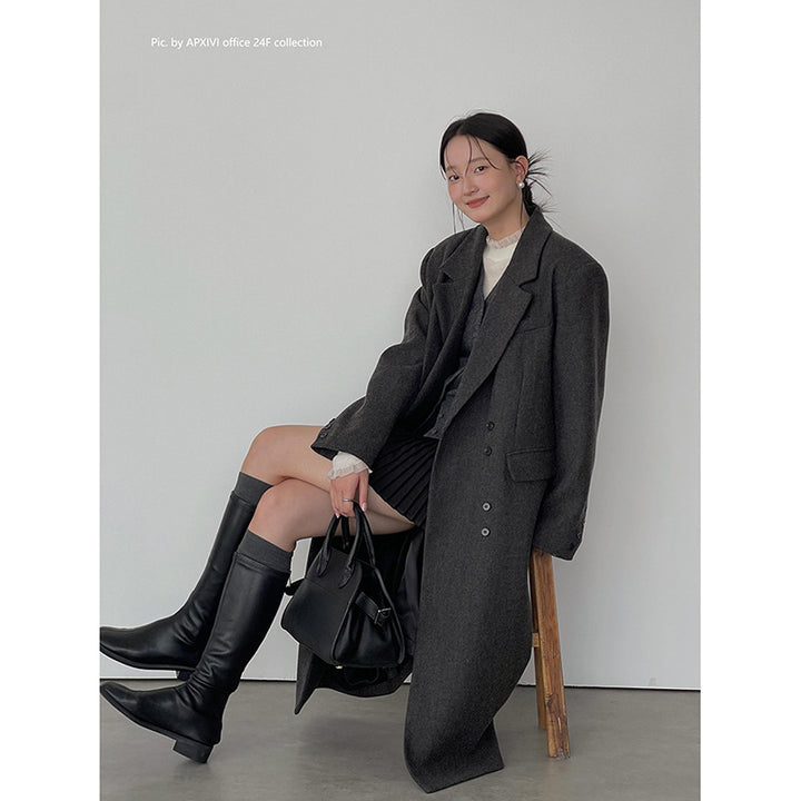 Dame casual uldfrakke i oversized snit med taljerede detaljer Stilla