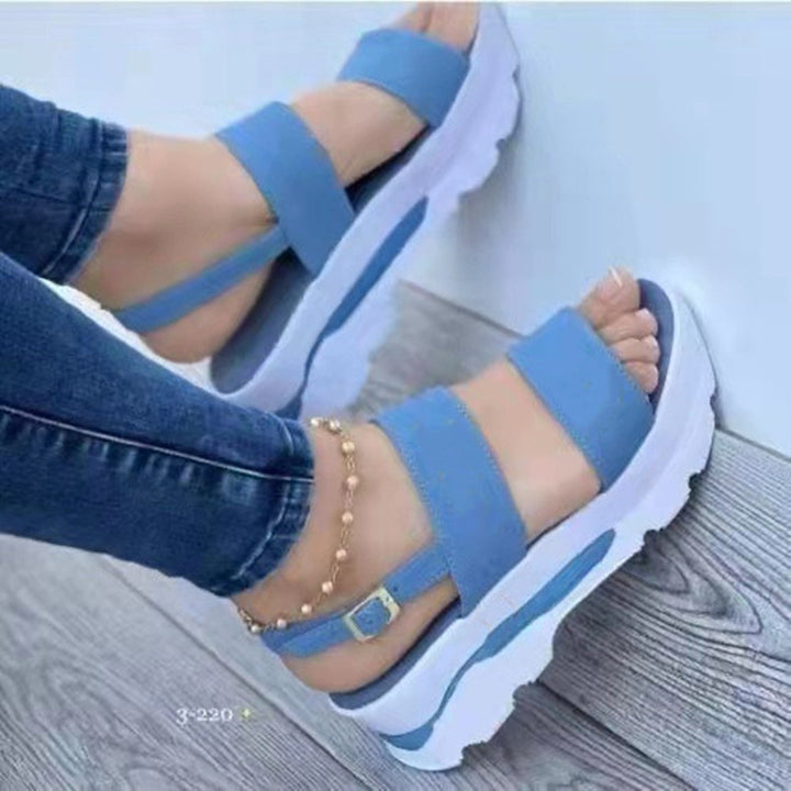 Dame Sporty Wedge Sandaler med justerbare stropper og støddæmpende fodseng Stilla