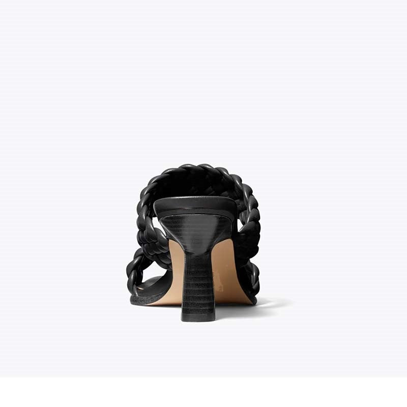 Femme Woven Chunky Heel Slide Sandaler Stilla