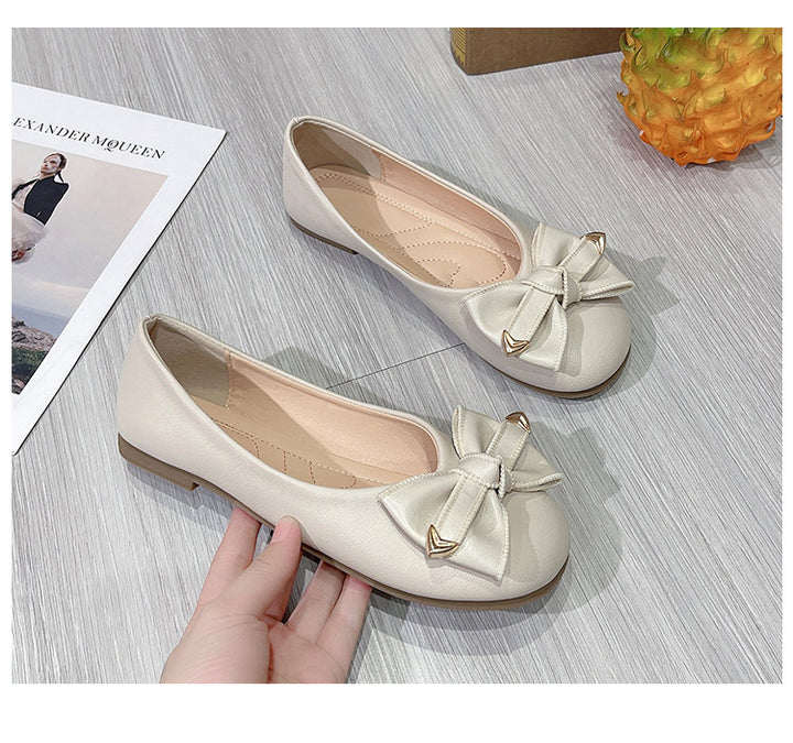 Dame Ballerina-sko med dekorativt sløjfe-design og skridsikker sål Stilla